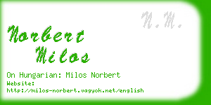 norbert milos business card